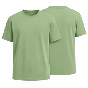 Camiseta Ligera Personalizada para Hombre, Verde Claro, 100% Algodón, Corte Regular, Transpirable, Secado Rápido, Cuello Redondo, Estilo Casual Urbano - Product Image 1