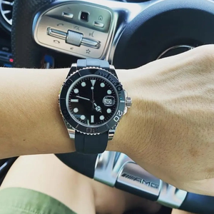 Reloj Mecánico de Diseño VS TW FC con Correa de Goma, Cristal de Zafiro, Automático, 42mm, Deportivo para Hombre, Alta Calidad, Modelo Black Ghost - Product Image 3