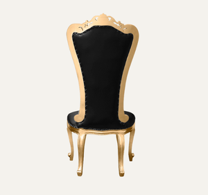 Handcrafted Solid Wood Classic <b>Black</b> Throne Chair-Durable Luxury Interior Decoration Furniture for Living Room & Apartment - Product Image 4