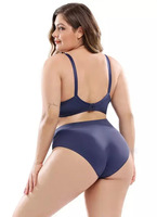 Set Bra Seksi Wanita Ukuran Besar Warna Hitam Berenda dengan Rivet, Push-Up, Kawat Penyangga, Bantalan Dapat Dilepas, Kontrol Perut, Celana Dalam Dukungan Sedang, Model Low-Rise Rajutan