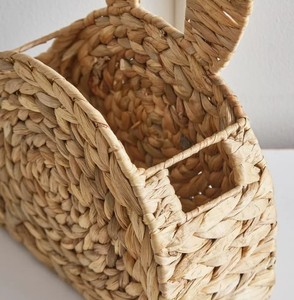 Handmade Cute Bunny Rabbit Storage <b>Basket</b>, Woven Water Hyacinth Organizer for Nursery, Kids Toy & Desk Storage, Home Storage - Product Image 4