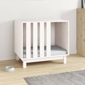 Casa para Perros de Madera de Pino Sólido Blanca, Resistente, de 27.6 x 19.7 x 24.4 Pulgadas, Casas y Muebles para Mascotas - Product Image 3