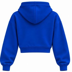 Sudadera con capucha azul real con cremallera completa, logotipo bordado con mascota dorada, sudadera de forro polar personalizada con puños acanalados y bolsillos frontales - Product Image 4