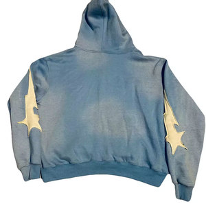 Custom Blue Vintage Baby Graphic <b>Zip</b> <b>Up</b> <b>Hoodie</b> Oversized Streetwear Fashion Blue <b>Zip</b> <b>Up</b> <b>Hoodie</b> with Sleeve - Product Image 2