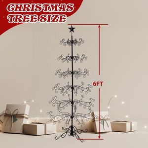 Supporto per Albero di Natale in Ferro Battuto da 1,8 m, per Interni ed Esterni, Espositore in Metallo per Ornamenti, Decorazione per Feste e Casa con Funzione di Appendimento - Product Image 6