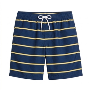 Shorts décontractés en toile pour hommes OEM, logo personnalisé, couleur unie, tricotés, respirants, taille mi-haute, teinture unie, pour l'extérieur, été - Product Image 3