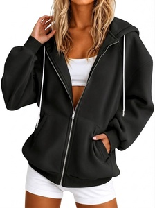 Cárdigan de punto fino 100% algodón polar con cuello en V para mujer, suéter corto, holgado, informal, sencillo y fino con cremallera para damas. - Product Image 3