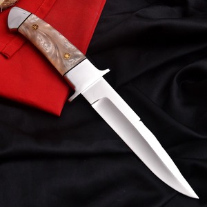 Cuchillo de caza de acero inoxidable con hoja de punta caída y filo recto, mango de resina, grado industrial, supervivencia al aire libre - Product Image 1