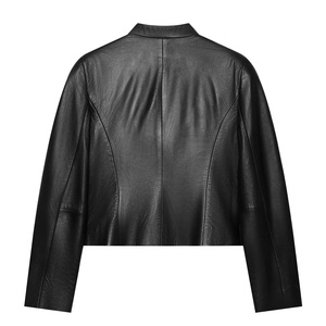 Vestes Courtes Homme Hiver 2026 en Similicuir Noir Style Urbain Rétro Napoléon avec Fermeture Éclair PU Coupe Slim - Product Image 2