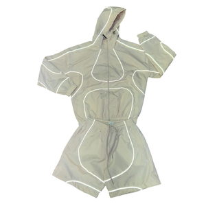 Survêtement imperméable de haute qualité pour hommes, veste et pantalon réfléchissants, coupe-vent, vêtements techniques, streetwear, en gros - Product Image 3