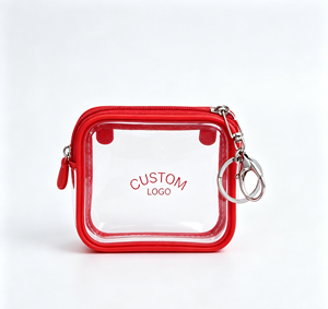 Mini sac fourre-tout transparent en PVC imperméable avec porte-clés, logo personnalisé, breloque élégante pour cadeau promotionnel, ornement quotidien, cadeau - Product Image 1