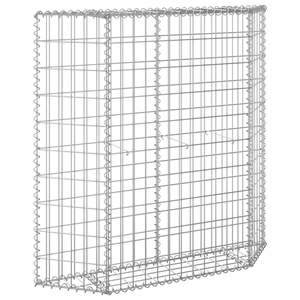 Jardinière surélevée en gabion en acier galvanisé argenté 39,4 x 7,9 x 39,4 po pour pots de fleurs et jardinières - Product Image 4