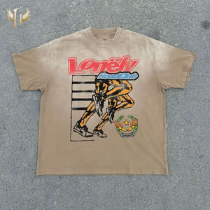 เสื้อยืดผู้ชายทรงโอเวอร์ไซส์ พิมพ์ลายกราฟิกลิงแบบวินเทจ ผ้าฝ้ายถัก 100% ซักย้อมสีซีดแบบซันเฟด พิมพ์ลายด้วยเทคนิค DTG แบบกำหนดเอง - Product Image 5