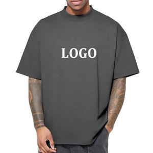 Men's 100% Cotton Oversize <b>Drop</b> Shoulder T-Shirt Crew Neck Blank Streetwear Heavyweight T shirt for Men Custom Print T Shirt - Product Image 1