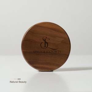 Durable Thick Round Shape Walnut Wooden Coasters. Premium Handcrafted Non-Slip <b>Cup</b> <b>Mats</b> For Coffee Mugs & Table Protection - Product Image 4