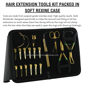 Extracteur de micro perles et pince à sertir de la meilleure qualité également coupe de fil Mini ciseaux cheveux séparation doigt et kit d'outils de coiffure - Product Image 5