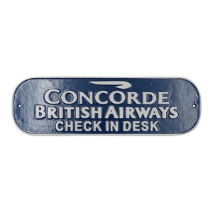 Placa ovalada hecha a mano para el mostrador de registro de embarque del Concorde de British Airways, letreros de pared personalizados para decoración, letrero de metal resistente al óxido. - Product Image 5