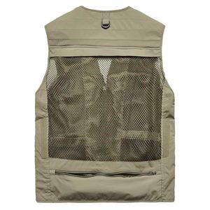 Gilets de pêche multi-poches Quick Breathable Outdoor Mesh Jackets Photographie Hiking Outdoor Sport Men Mesh Cargo Sleeveless Vest - Product Image 5