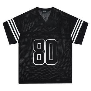 Custom Mesh T Shirt Oversized Short Sleeve Sports Jersey Breathable Quick Dry Logo Print Streetwear Wholesale - Product Image 4