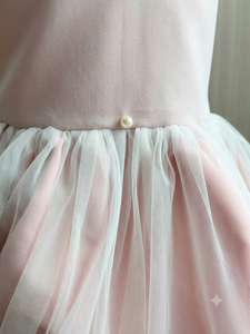 Vestido tutú rosa para niñas, vestido de fiesta sin mangas con cuello de marinero y lazo, falda de malla, vestido de cumpleaños, vestido Koko San - Product Image 3