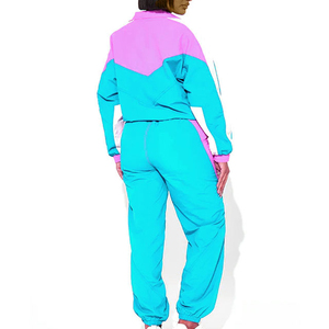 Ensemble de survêtement coupe-vent en nylon grande taille respirant pour femme, idéal pour l'entraînement hivernal, avec doublure polaire – Vente en gros - Product Image 4