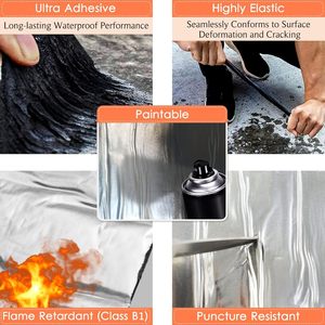 Butyl Rubber Flashing Tape Self Adhesive Aluminum Waterproof Roof <b>Window</b> Repair Sealing Tape - Product Image 5