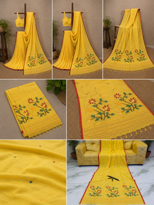 Sari en coton Jamdani, tissé à la main, de qualité supérieure, pour femme, idéal pour le bureau, sari indien pour femme - Product Image 4