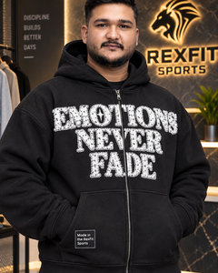 Custom <b>Zip</b> <b>Up</b> Hoodie <b>Men</b> Chenille Letter Streetwear Oversized <b>Fleece</b> Hoodie Kangaroo Pocket Custom Label Heavy Casual Wear OEM - Product Image 2