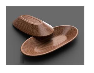 Tazón Ovalado de Madera, Diseño 3D, Hecho a Mano, Tazón para Servir, Tazón para Mezclar Ensaladas, para Cocina y Comedor, Suministro al por Mayor para Exportación - Product Image 1