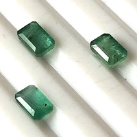 Émeraudes vertes naturelles du Zambie, 2,10 carats, calibrées, taille émeraude 6x4 mm, facettées, translucides, pierres lâches, lot de 3 pièces, clair pour