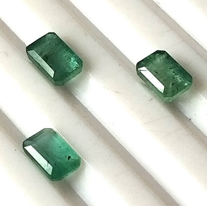 Émeraudes vertes naturelles du Zambie, 2,10 carats, calibrées, taille émeraude 6x4 mm, facettées, translucides, pierres lâches, lot de 3 pièces, clair pour - Product Image 2