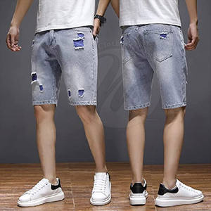 Pantalones Cortos de Mezclilla para Hombre Hechos a Medida, Diseño Nuevo, Pantalones Cortos de Mezclilla de Algodón para Hombre - Product Image 2