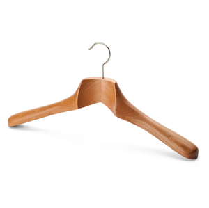 Cintre en bois massif de luxe fait main, à épaules larges et antidérapant, pour présentation en magasin de vêtements et boutique - Product Image 1