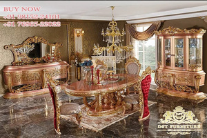 <b>Victorian</b> Style Round Dining Table Set Classic Design Luxury Round Dining Table Set Classic <b>Wood</b> & Craft Dining Table Set - Product Image 3