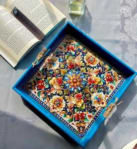 Trendy Pattern Enameled MDF Printed Tray Customize Size Storage Tray Handmade Handicraft Top Quality Enamel Tray By UO INDIA - Product Image 3