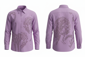 Chemise habillée de qualité supérieure à pois pour homme – Tenue décontractée ou formelle, idéale pour le travail, le bureau, vente en gros, chemise sur mesure - Product Image 5