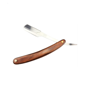 Rasoir droit pliant Azicon en acier inoxydable avec manche en bois pour barbier, outil de toilettage professionnel pour le rasage de la barbe et du visage - Product Image 3