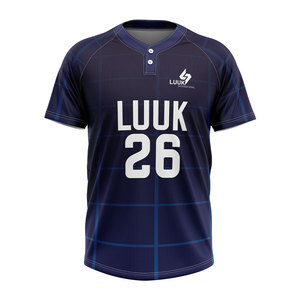 Camiseta de Béisbol Personalizada al por Mayor, con Dos Botones, Logotipo del Equipo, Nombre y Número, Sublimación Completa, Ropa Deportiva Transpirable - Product Image 4