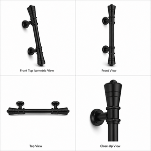 Matte Black Brass Kitchen & <b>Bedroom</b> <b>Door</b> Handle <b>for</b> Residential Interiors and Architectural Hardware Eco-Friendly - Product Image 2