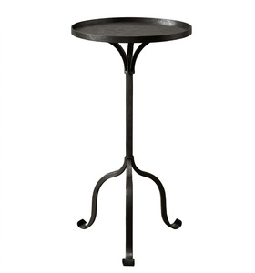 Contemporary Hammered Top Round Iron Side Table Industrial Design Antique Finish Outdoor Furniture Durable Metal Table - Product Image 1