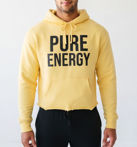 <b>Men's</b> Baggy Sweat <b>Crop</b> Hoodie TopCasual 100% Cotton Fleece Long Sleeve Drop Shoulder Street Wear Printed Sweat <b>Crop</b> Hoodies <b>Top</b> - Product Image 6