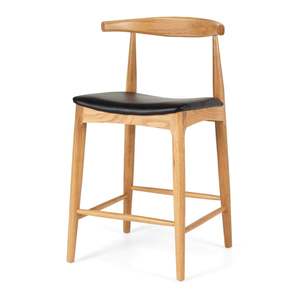 Tabouret de bar en bois de teck massif, pour intérieur et extérieur, idéal pour les projets d'hôtels, de complexes hôteliers et d'hôtellerie. - Product Image 1