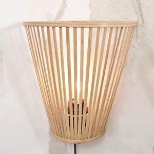 Stylish wireless wall lamp excellent quality natural bamboo <b>sconce</b> lights for home <b>lighting</b> - Product Image 4