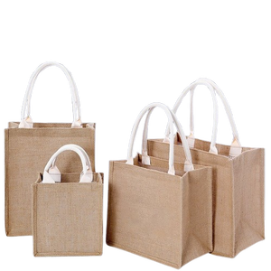 Sustainable Shopping Solution <b>Extra</b> <b>Large</b> Custom Logo <b>Printed</b> CENPLAS Fast Shipping Laminated Rope Eco Reusable Jute Tote Bag - Product Image 3