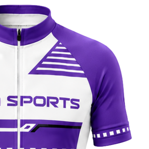 Ensemble maillot et short de cyclisme violet et blanc, manches courtes, fermeture éclair intégrale, séchage rapide, rembourré, pour course à vélo, entraînement, performance sportive d'équipe - Product Image 6