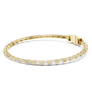 สร้อยข้อมือทองคำ 18K ประดับเพชรทรงบาแกตต์ 3.7 กะรัต เพชรธรรมชาติ เครื่องประดับหรูหรา ของขวัญงานแต่งงานสำหรับผู้หญิง - Product Image 1