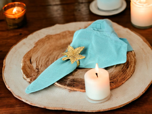 Vente chaude Feuille D'or En Forme De Serviette Anneau De Luxe En Bois Cercle Serviette Boucle pour La Décoration De Table De Fête En Gros Quantité En Vrac - Product Image 2