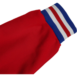 <b>Men's</b> Blue And Red Varsity <b>Jacket</b> With <b>White</b> Trim Regular Fit Preppy Style Single Breasted Turn-down Collar - Product Image 5