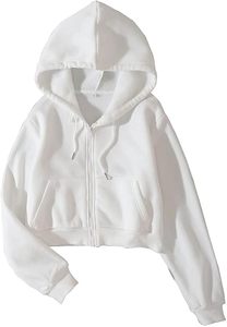 Sudadera corta con capucha de algodón orgánico certificado GOTS para mujer, forro polar sostenible de poliéster reciclado GRS, con cremallera, ecológica y con origen rastreable. - Product Image 3