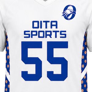 Maillot de lacrosse blanc et bleu pour hommes, chemise de sport à manches courtes, vêtements d'équipe professionnels, légers et respirants, pour l'entraînement au lacrosse - Product Image 4